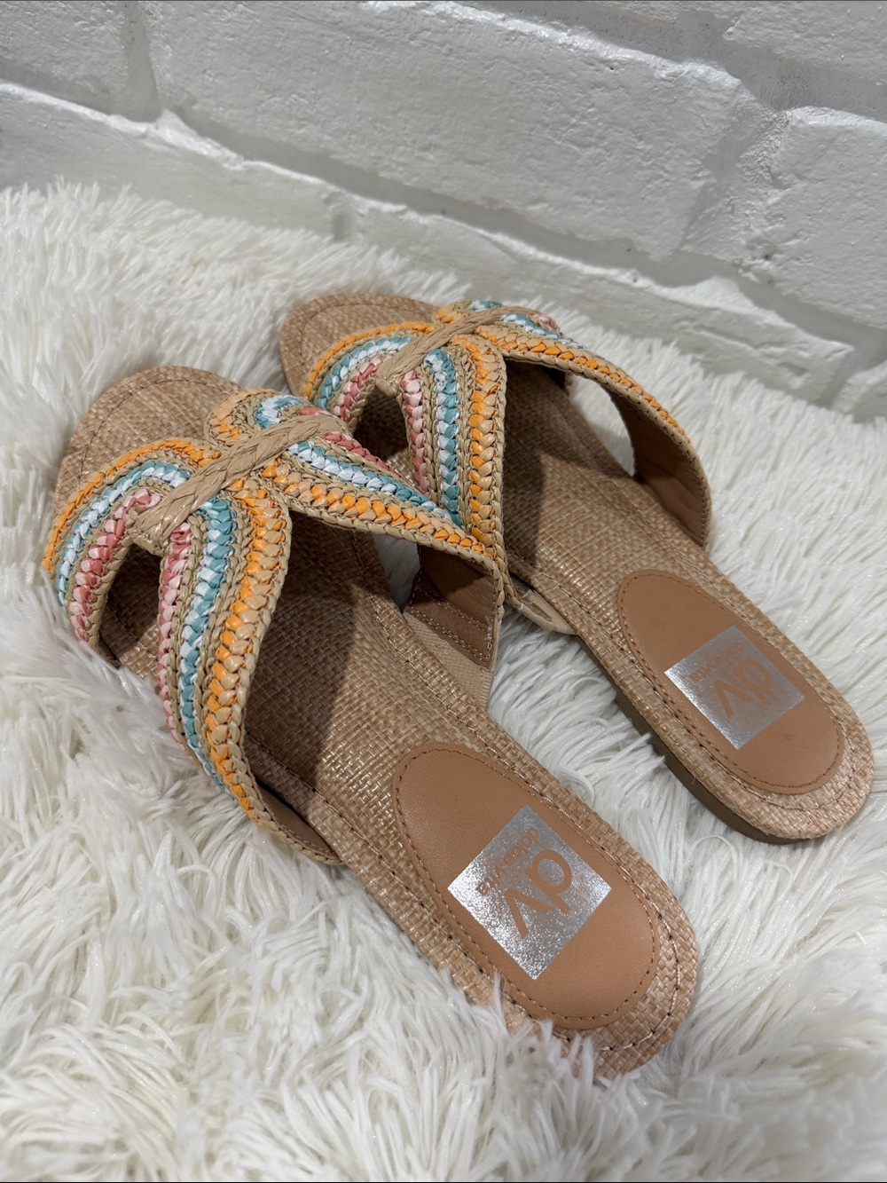 dv by Dolce Vita Multicolor Braided Slide Sandals - Natural - Picture 3 of 5